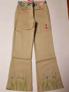 NWT Girls 8 Gymboree DANDELION WISHES khaki belted pants adj waist vintage htf - Picture 1 of 4