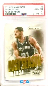 Tim Duncan PSA 10 POP 2 Post Temporada #9 Spurs HOF Panini Prizm 2013 🙂 - Imagen 1 de 3