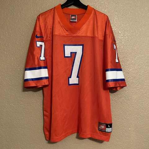Vintage Nike Team Denver Broncos John Elway #7 Orange NFL Jersey Mens Size Large Cover