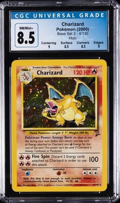 2000 POKEMON BASE SET 2 HOLO #4 CHARZARD CGC 8.5 - Image 1 of 2
