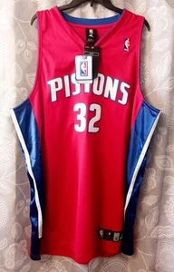 NOS NBA Detroit Pistons Rip Hamilton Adidas Away On Court Red Jersey sz 52 2XL - Picture 1 of 6