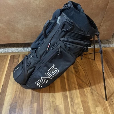 PING Hoofer Vantage Stand Carry Bag Dual Strap 5 Way Divider Mr Ping Logo Black - Image 1 of 4