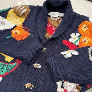 Alexandra Bartlett Vintage Bowl Games Strickjacke Damen MED Eagles Eye Silvester - Bild 1 von 10