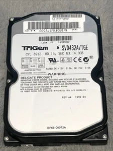 SV0432A/TGE TRIGEM 4.3GB IDE HARD DRIVE 3.5 INCH (UNTESTED) - Bild 1 von 4