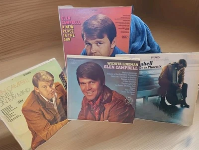 Glen Campbell~Lot 4 Vinyl LP  New Placein The Sun, Wichita, Gentle, To Phoenix** - Image 1 of 4