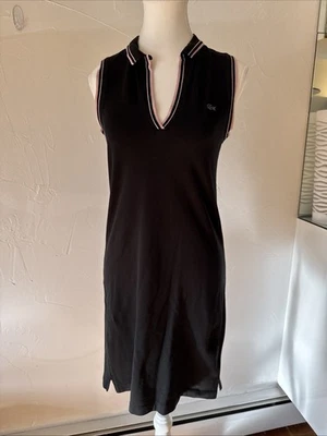 Платье-поло Lacoste женское без рукавов с воротником длина до колена логотип черное размер FR 36 - Изображение 1 из 4
