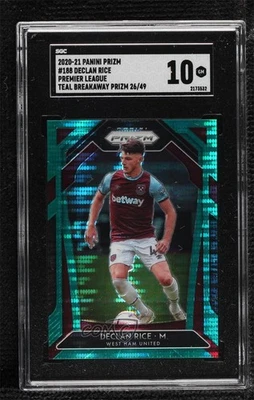 2020 Panini Prizm Premier League Breakaway Teal /49 Declan Rice #188 SGC 10 GEM - Image 1 of 2