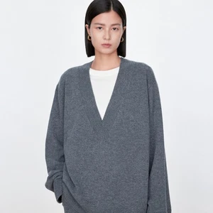 THE ROW Women's Wool Big V-neck Top Stacking Two-piece Knitted Sweater - Picture 1 of 31