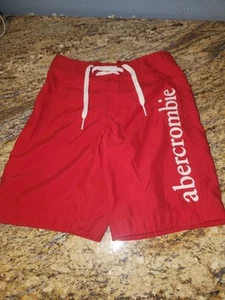 Abercrombie Kids Swim Trunks Boys Large Red Board Shorts Great Condition - Picture 1 of 8