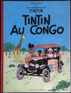 TINTIN au Congo Dos rouge 4ème plat B20 bis Édition de 1957 Très bon état - Picture 1 of 24