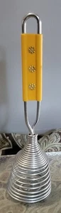 Vintage 1970's TRAVCO TAIWAN Gold Floral? Handle French Wisk 7.75" Nice! - Picture 1 of 2