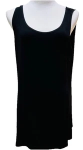 Chico’s Travelers schwarzes Tunika Kleid Gr. 2 Large ärmellos Reise dehnbar Strick - Bild 1 von 4
