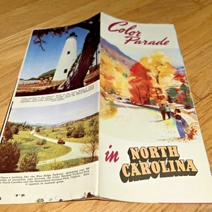 Vintage 1950s COLOR PARADE IN NORTH CAROLINA Brochure - Picture 1 of 11