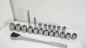 Craftsman USA Industrial, 3/4 Drive Ratchet, 18pt Sockets, Bar/Extension, 21 Pcs - Picture 1 of 6