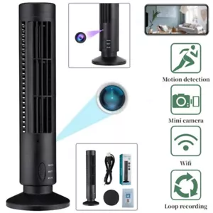 1080P HD WiFi Mini USB Bladeless Fan Camera Motion Detection Home Security Cam - Picture 1 of 11