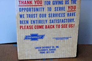 NOS NEAR MINT 1950s CHEVROLET ELSWORTH KANSAS Old Car Dealer Map Holder Box sign - Picture 1 of 13