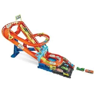 Hot Wheels City Roller Coaster Rally with 5 Diecast Vehicles Toy Christmas Gifts - Picture 1 of 5
