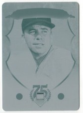 2014 Panini Hall of Fame #60 Pee Wee Reese Dodgers Cyan Printing Plate 1/1