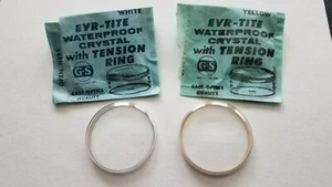 GS ET EVR-TITE or STELLA with WHITE/YELLOW Tension Ring Watch Crystal 15-27mm - Picture 1 of 3