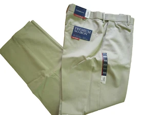 Croft & Barrow Premium No Iron Classic Fit Flat Front Pants 34 x 34 NEW Pl Taupe - Picture 1 of 3