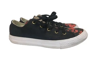 Converse All Star Youth Size 3 Black Floral Pattern 362637F (Low) Size 3 EUR35 - Picture 1 of 6