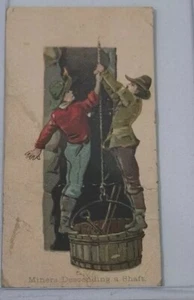 1888 N86 Duke Cigarettes Escenas de Ocupaciones Peligrosas Minero Descendiendo un Eje - Imagen 1 de 3