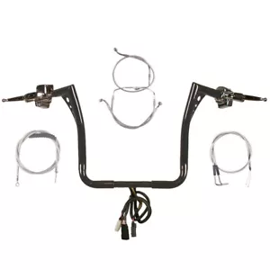 1 1/4" Black 15" Z Bar Ape Hanger Handlebar Kit 1996-2006 Harley Ultra Classic - Picture 1 of 4