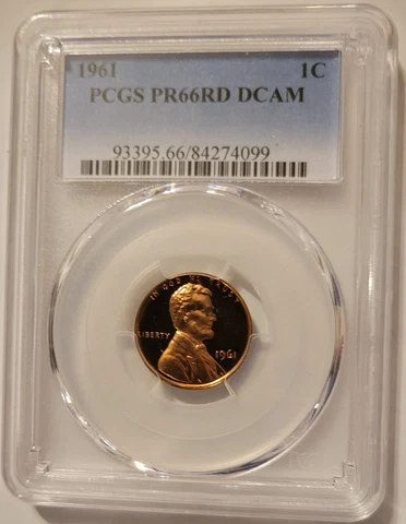 1961 Lincoln Cent PCGS PR 66RD DCAM Cover