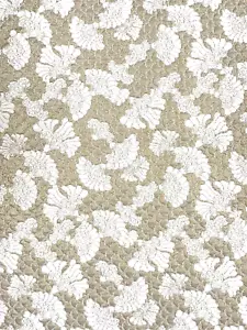 Tela de vestir Jacquard acolchada floral de oro 2M estilo vintage abstracta - Imagen 1 de 3