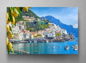 Amalfi Coast Print Beautiful Italian Landscape Italy Art FRAMED Apartment Decor - Picture 1 of 12
