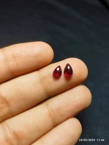 Natural Garnet Pear Cab 7x5mm Deep Red Gemstone for Jewelry - Picture 1 of 4