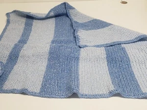  Sparkly Blue Knitted Baby Blanket - Picture 1 of 4