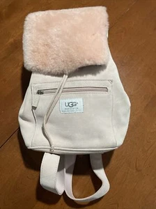 Women's UGG AUSTRALIA Pink Suede Shearling Mini Backpack - Picture 1 of 11