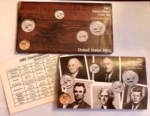 1985 P&D United States Uncirculated Mint Set - 10 BU Coins with Envelope & COA - Picture 1 of 5