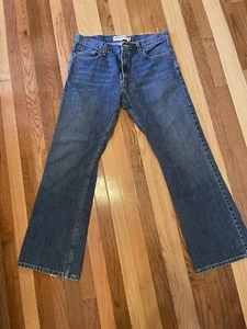 Vintage Levis 527 Jeans Mens 36x32 Blue Denim Pants Flap Pockets Low Bootcut - Picture 1 of 8