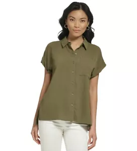 Camicia donna Calvin Klein manica corta con bottoni top cappero taglia S - Foto 1 di 4