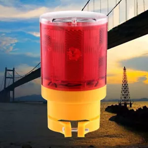 LED Solar Strobe Warning Light Flashing Road Barricade Traffic Signal Beacon NEW - Picture 1 of 13