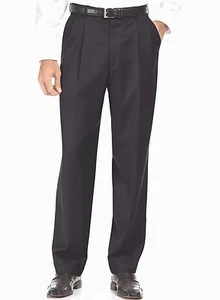 VIA PORT Men's Pants 38 x 30 Charcoal Grey Gray Pleated Front 65% Polyester NEW - Picture 1 of 1