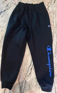 EUC Champion Boys Black Jogger Blue Script Size 8 - Picture 1 of 7