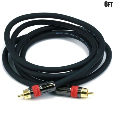 6FT Premium RCA Male to Male SPDIF Digital Coax Audio Video Cable Cord Gold CL2 - Image 1 of 2