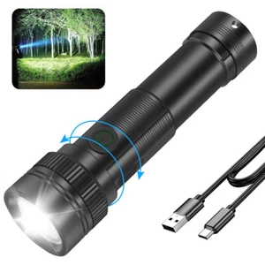 BORUIT ST12 LED Super Bright Zoom Flashlight Powerful Camping Lamp Torch - Picture 1 of 14