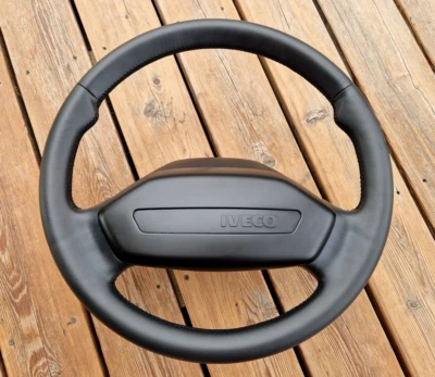 NEW LEATHER Steering Wheel for Iveco Eurocargo 2 II 2002-2008 OEM w Front Cover - Image 1 of 4