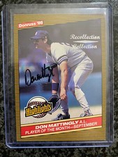 Don Mattingly 2002 Donruss Recollection Collection 1986 HL #48 On Card Auto #6/8