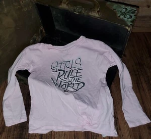 Lot Nike Girls Rule The World Pink T-Shirt Long Sleeve Place Jeans 5T 5-6 *W24 - Picture 1 of 8