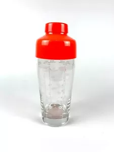 Vintage 60er Jahre Glas Cocktail Shaker mit Getränk Rezepte Retro Hip Barware - Bild 1 von 6