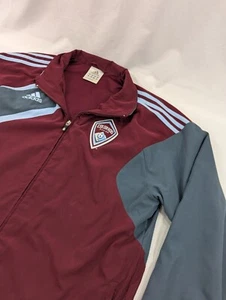 Colorado Rapids adidas Zip Up Front Windbreaker Jacket Maroon Men's Large - Picture 1 of 9