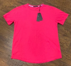 Greyson T-Shirt Uomo Medium Sasanqua Rosa Cotone Alpha Slub Tee Golf Nuova con etichette - Foto 1 di 9