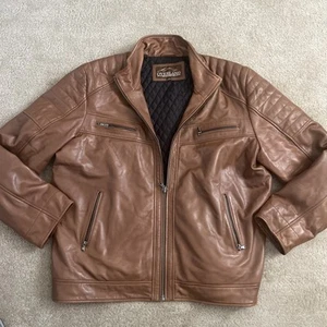 OVERLAND Herren Memphis Lederjacke Lammfell Moto Steppfutter Größe 2XL - Bild 1 von 17