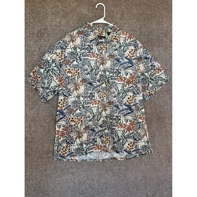 Camisa Pierre Cardin Para Hombres XL Tropical Hawaiana Abotonada 100% Algodón Aloha Foto 1 de 3