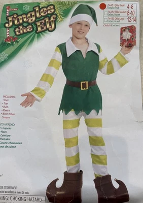NWT FORUM NOVELTES COMPLETE ELF SET CHILD HALLOWEEN COSTUME S 4-6 COSPLEY HOLIDA - Image 1 of 4